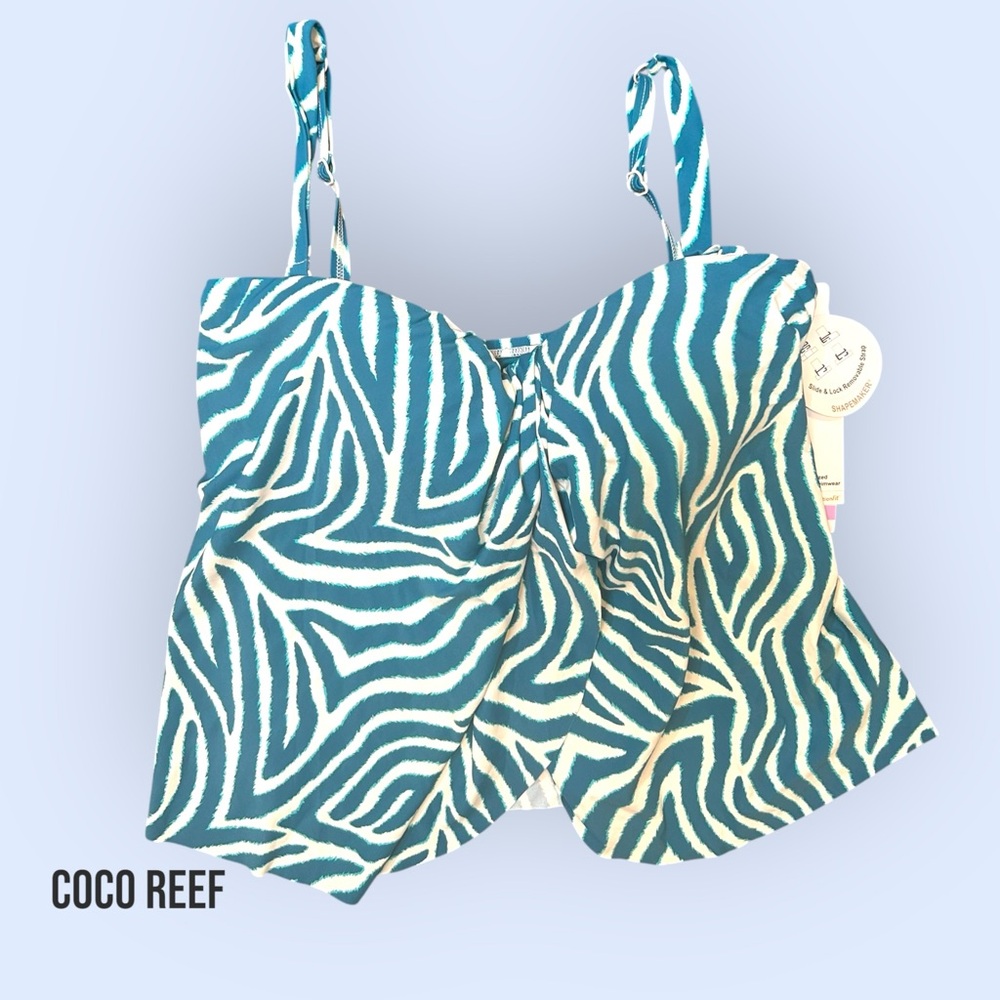 Contours Zebra Print Tankini Top – Size 14/38D – NWT - Picture 2 of 4